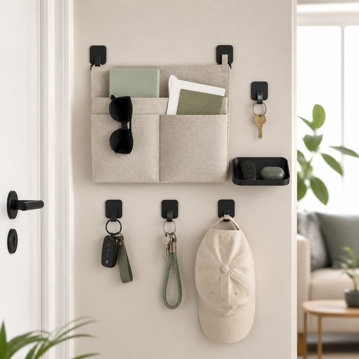 KAKIWA renter friendly entryway organizer set