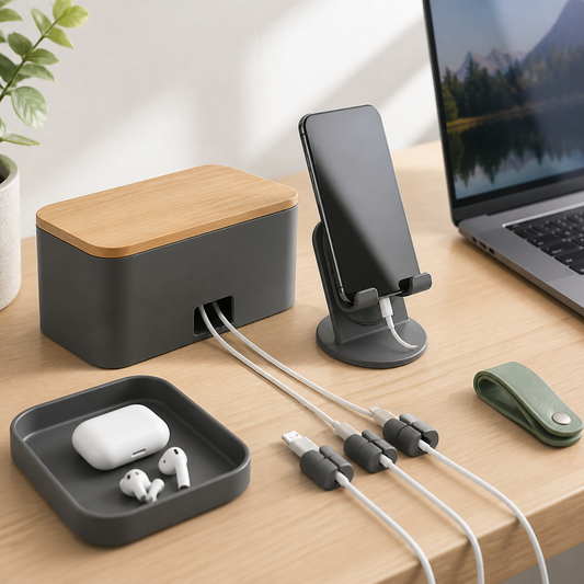 KAKIWA desktop cable and charging station organizer